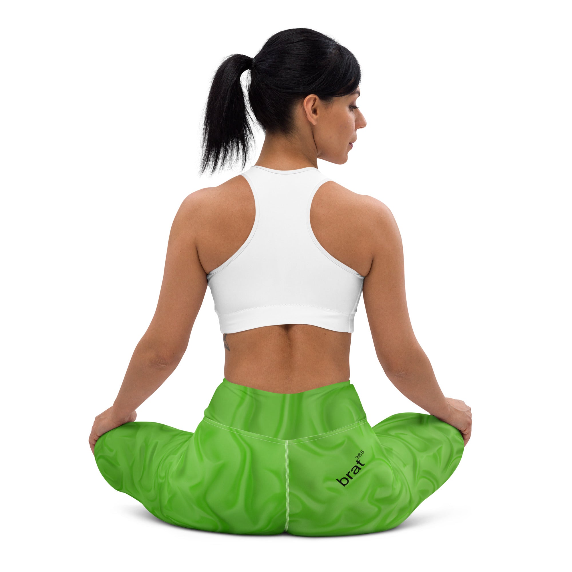 Lime Green Dance leggings. Gym or Workout High Waist Leggings. Yoga Pants. "Brat365" Streetwear by WickedYo.